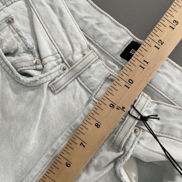 Edwin Jeans Womens 24 Light Wash CAI Straight Ripped Button Fly USA High Hopes - Picture 13 of 14